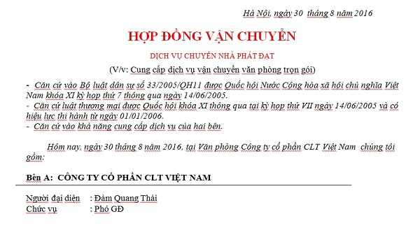 Thông tin KH cần cung cấp khi thuê dịch vụ chuyển văn phòng?